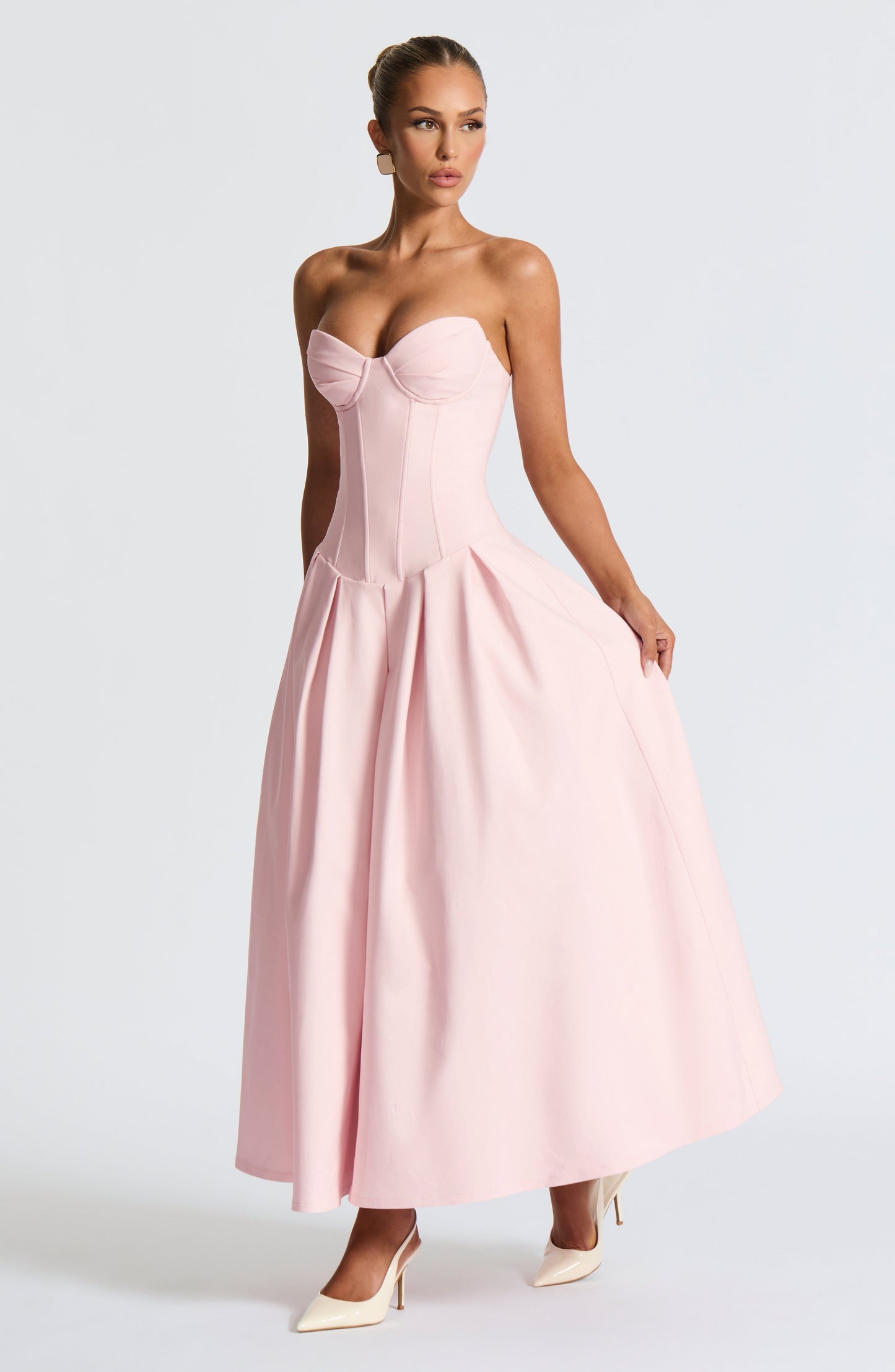 Vestido Midi Salma - Rosa Claro