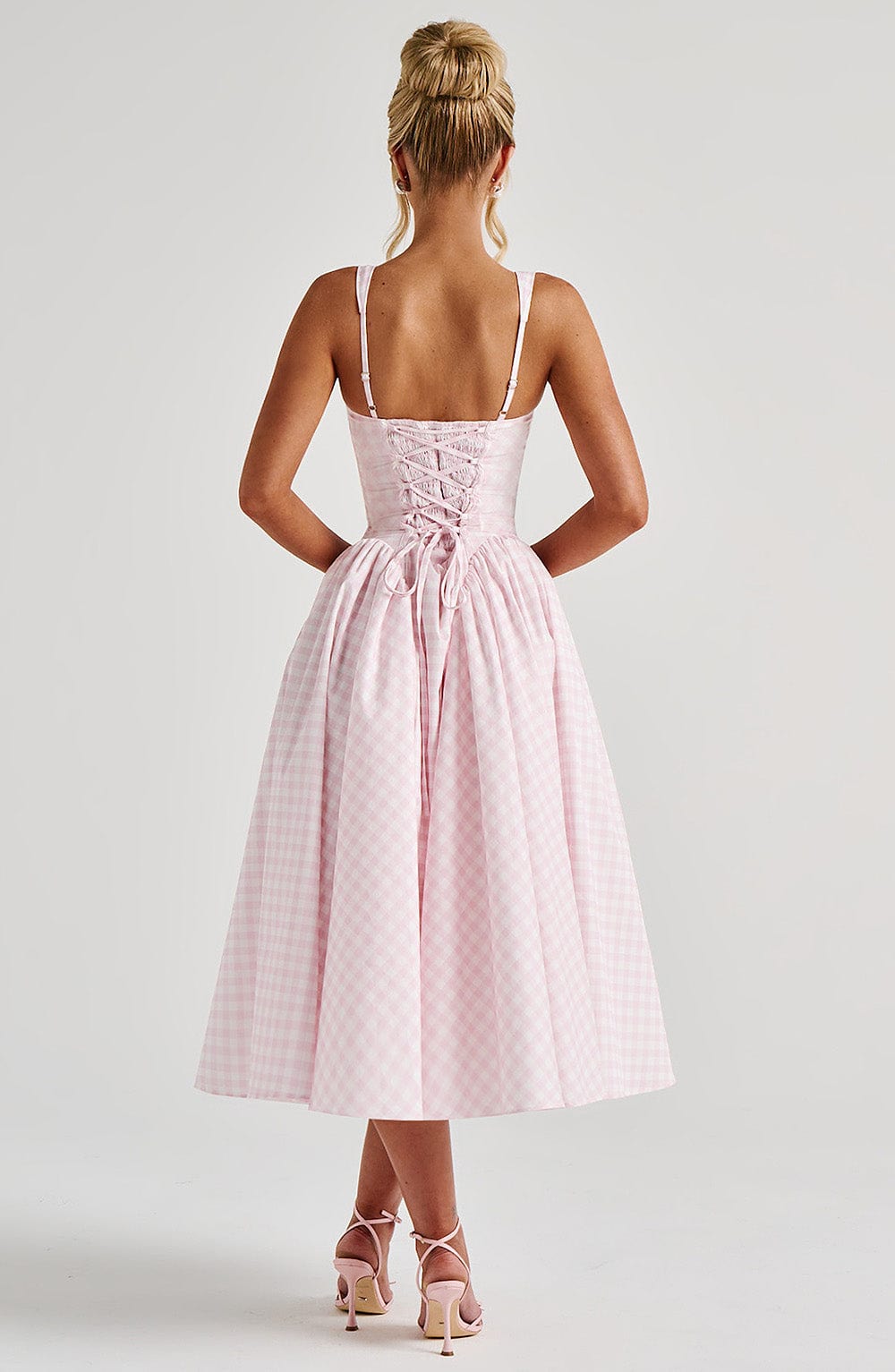 Vestido Midi Sherrie - Gingham en Color Melocotón