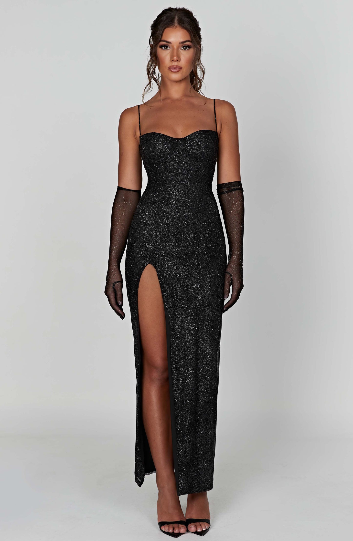 Vestido Maxi Trixie - Brillo Negro