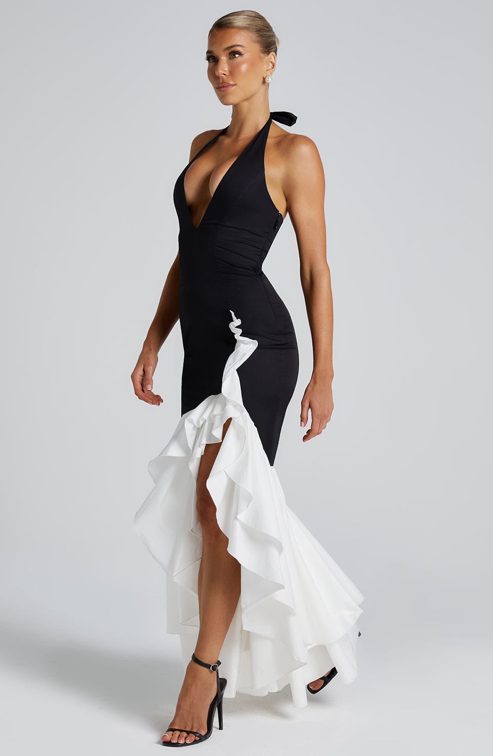 Vestido Maxi Veronique - Negro/Blanco