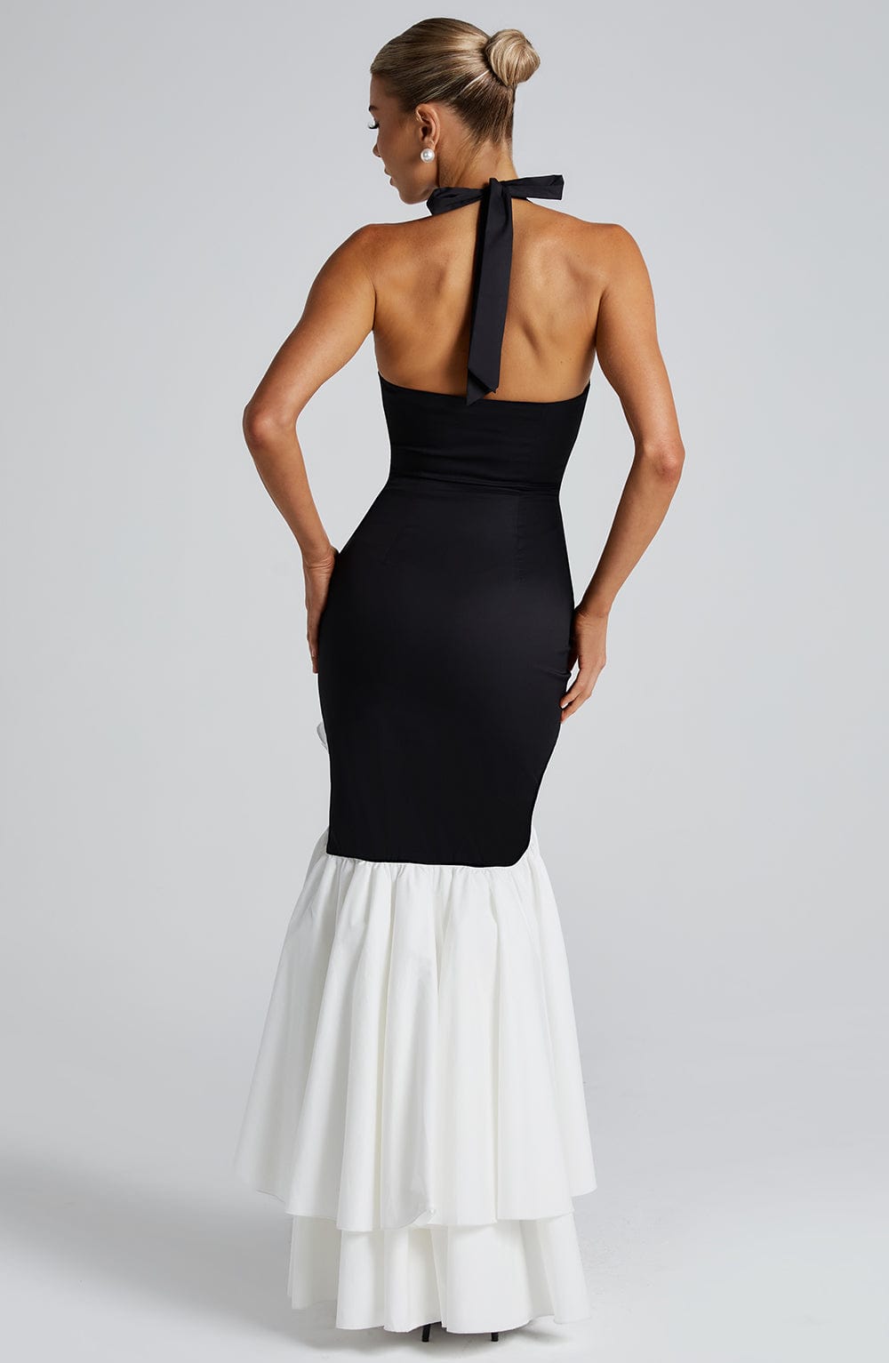 Vestido Maxi Veronique - Negro/Blanco