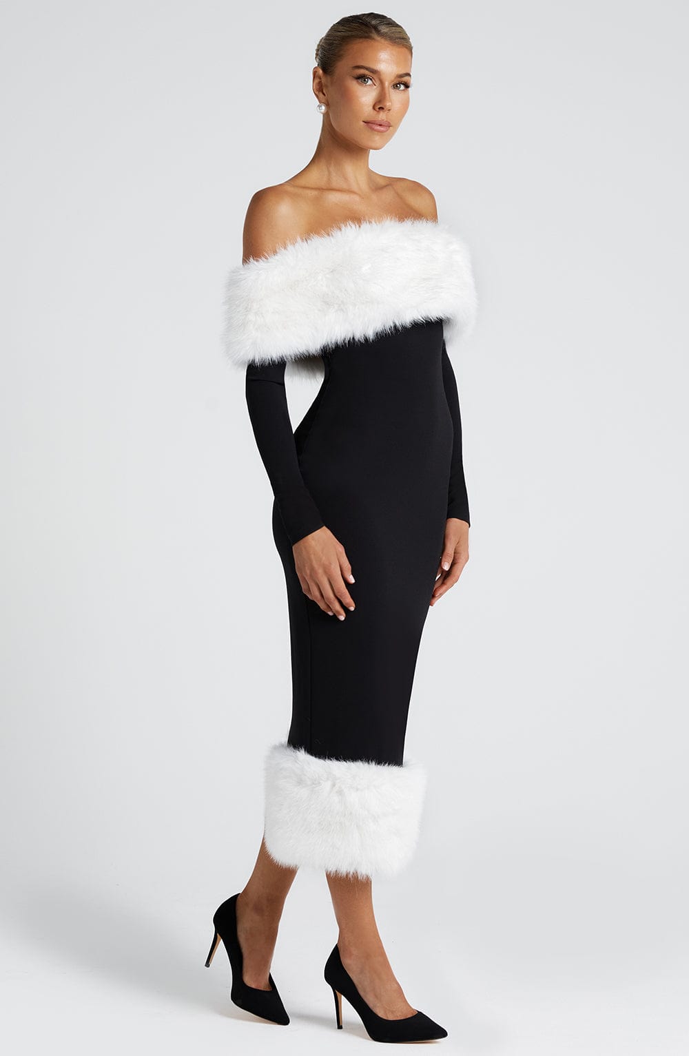 Vestido Midi Vittoria - Negro/Blanco