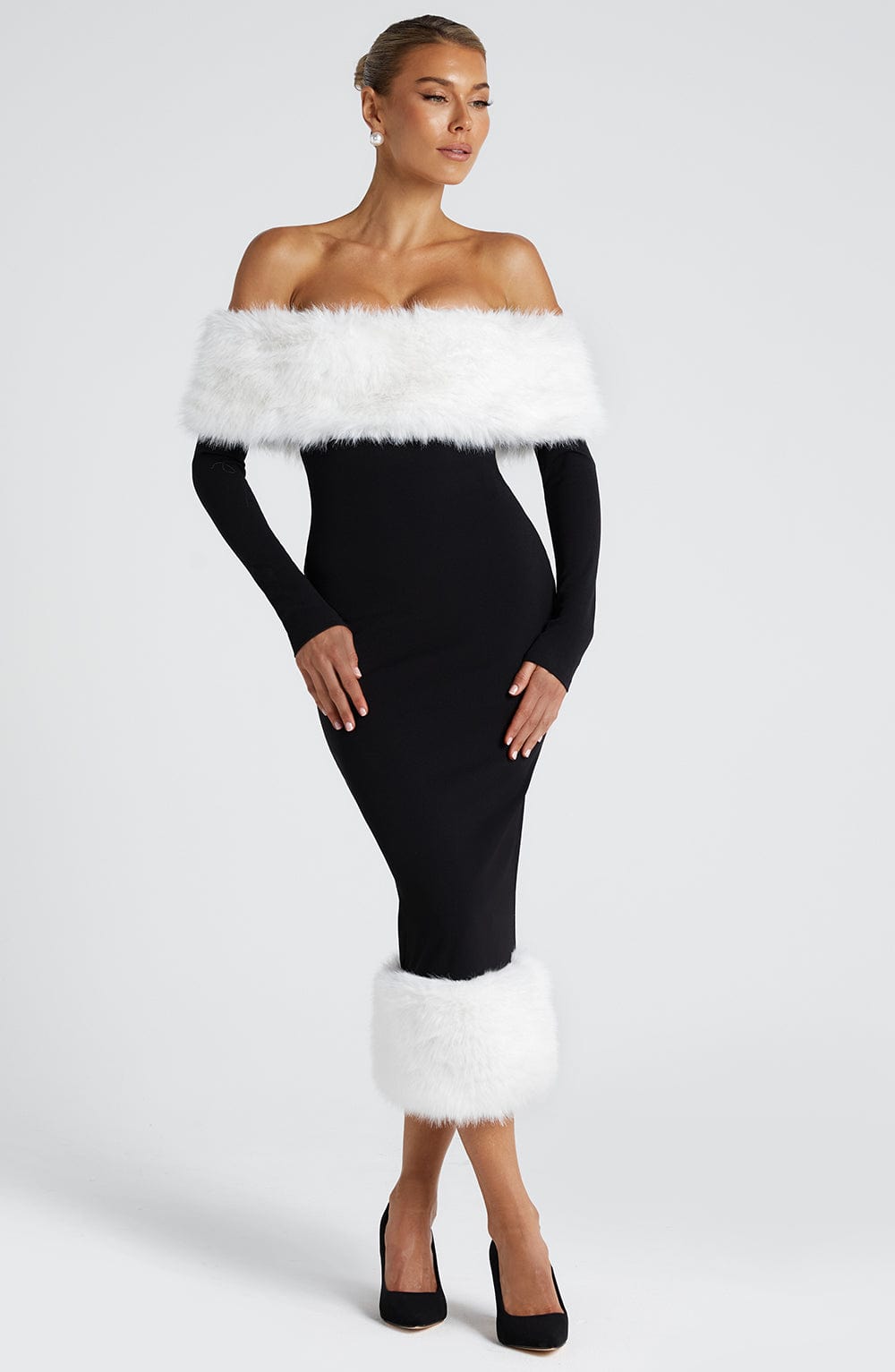 Vestido Midi Vittoria - Negro/Blanco