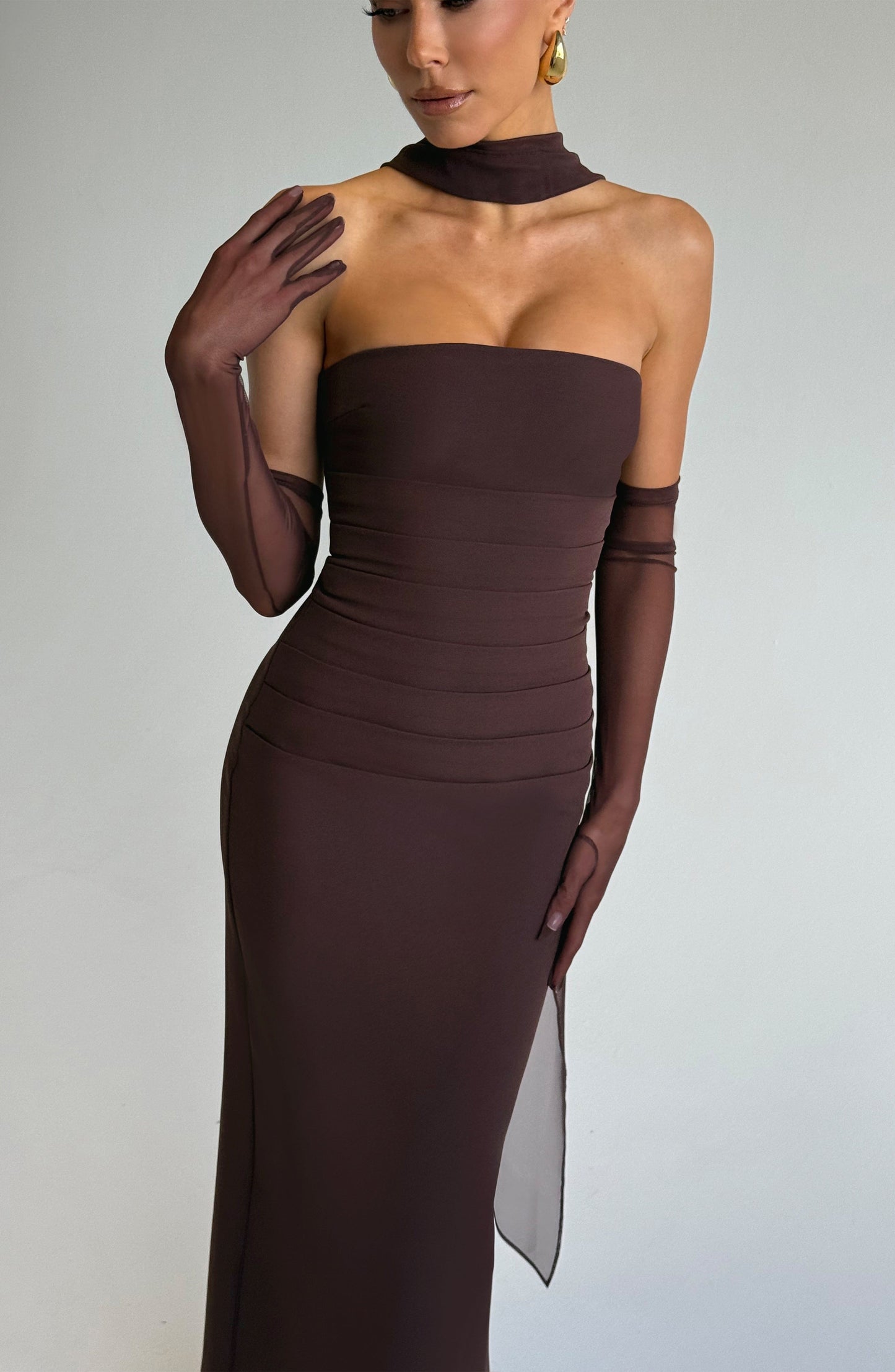 Vestido Maxi Yulia - Marrón Ciruela