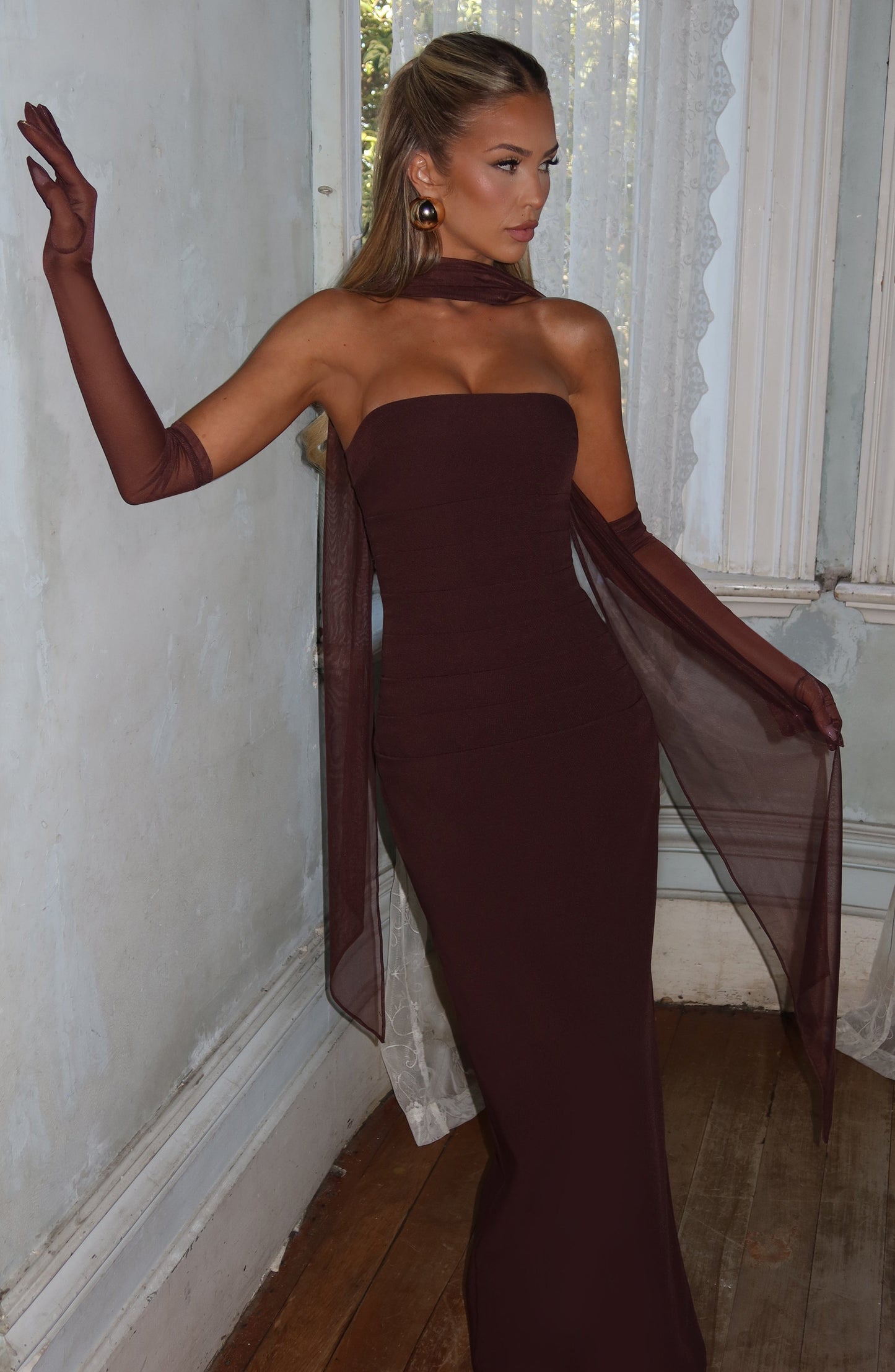 Vestido Maxi Yulia - Marrón Ciruela