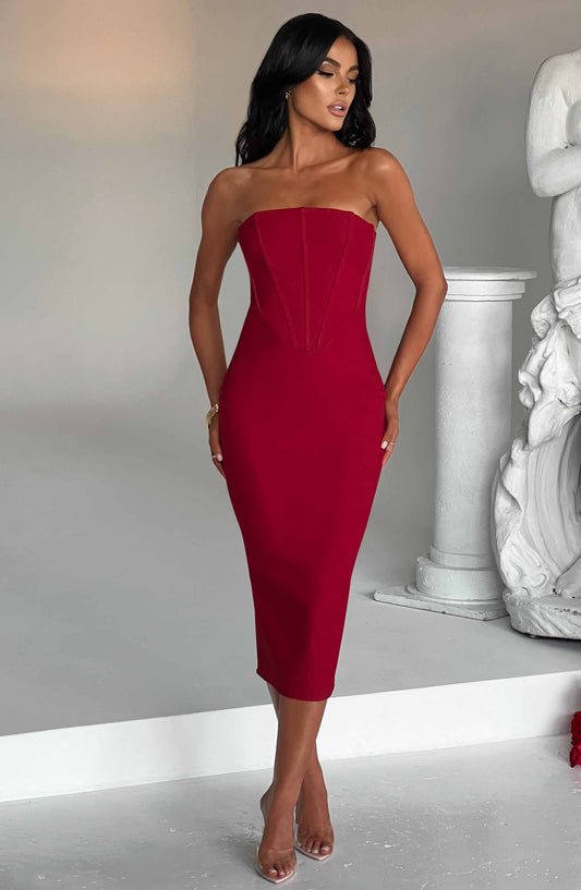 Vestido Midi Amore - Rojo