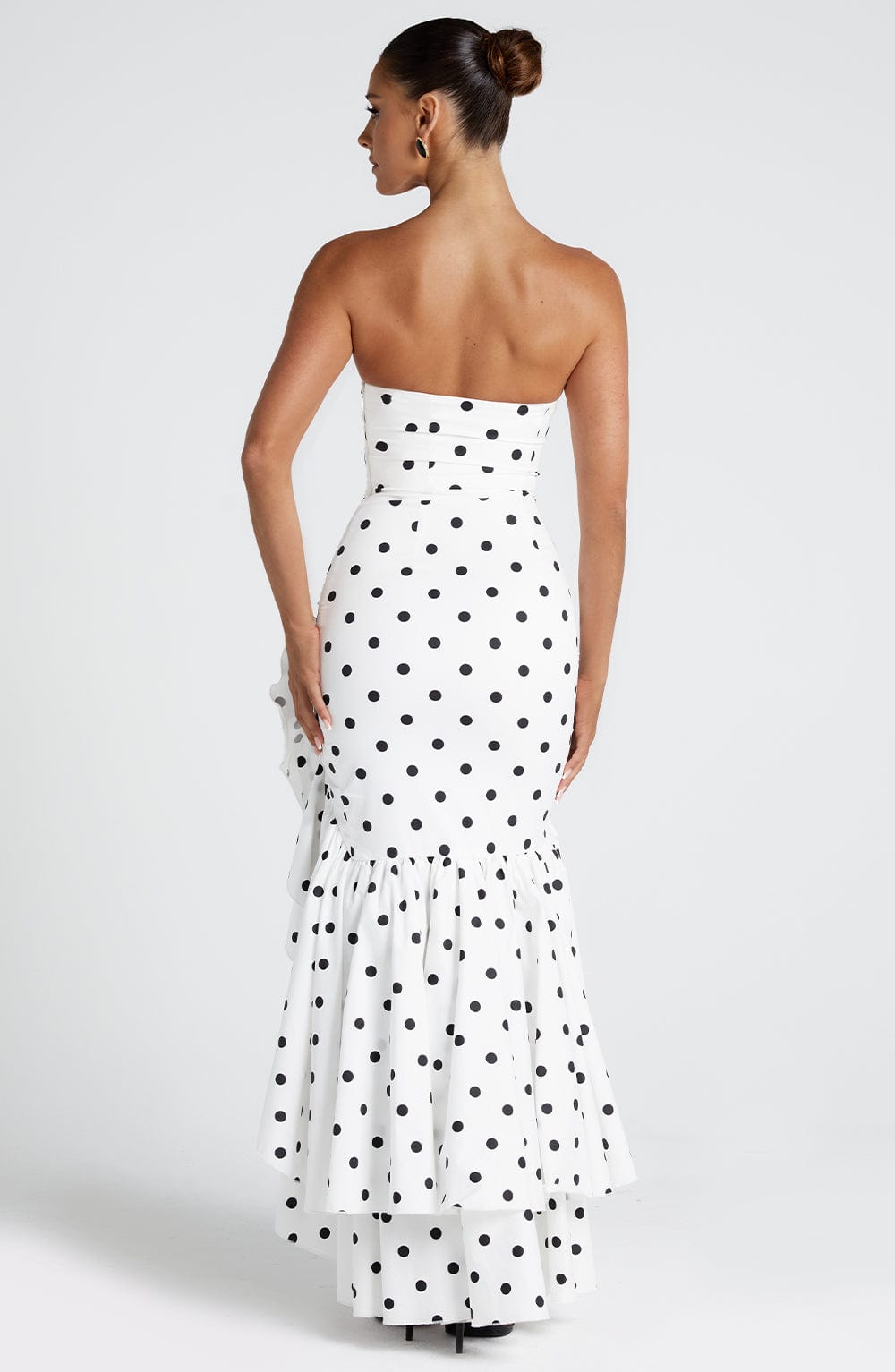 Vestido Maxi Angelina - Estampado de Lunares Negros
