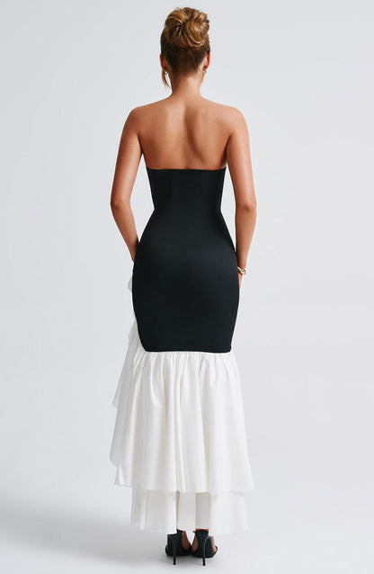 Vestido Maxi Angelina - Negro/Blanco