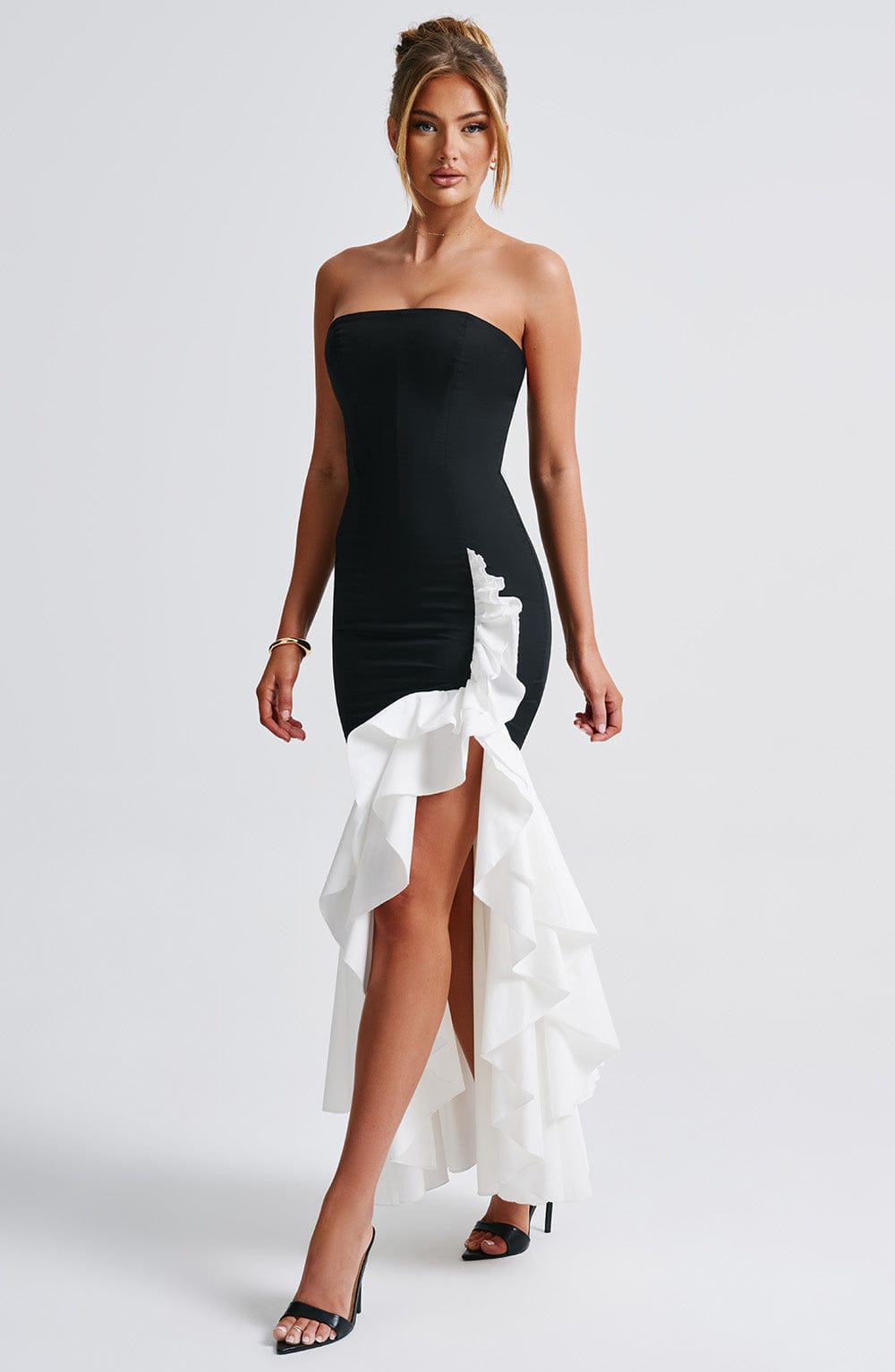 Vestido Maxi Angelina - Negro/Blanco