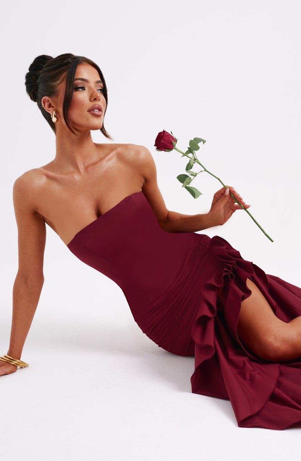 Vestido Maxi Angelina - Burdeos