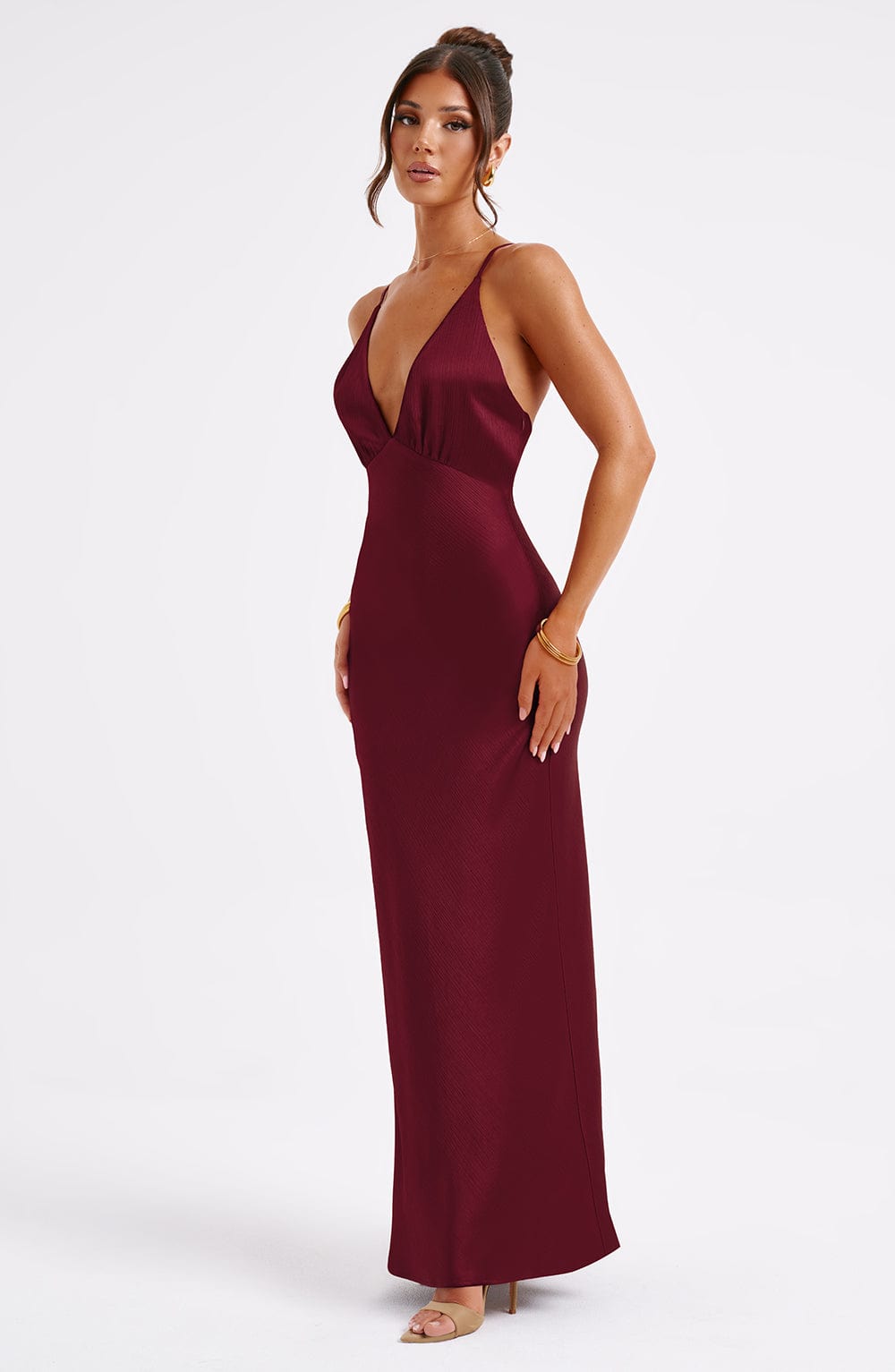 Vestido Maxi Anja - Burdeos