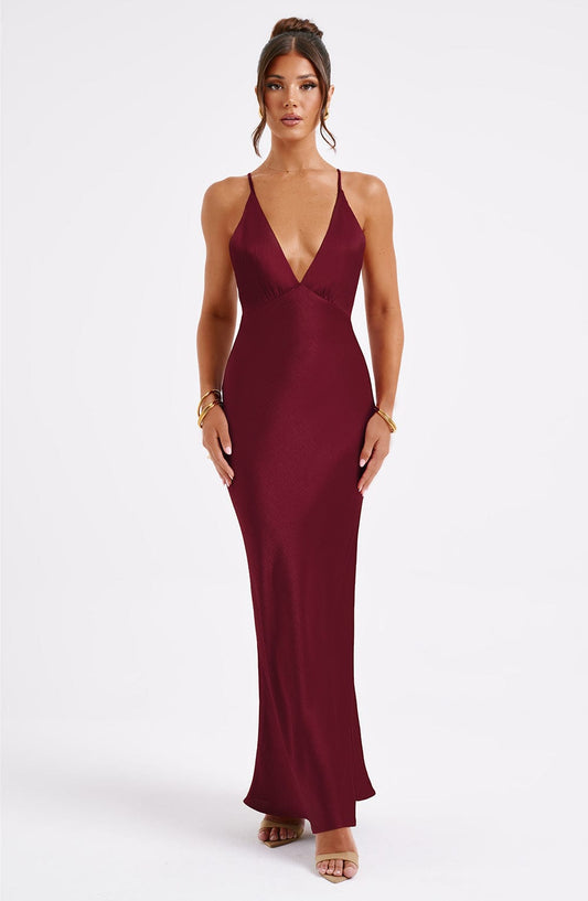 Vestido Maxi Anja - Burdeos