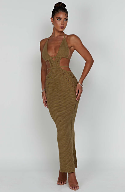 Vestido Maxi Arabella - Caqui
