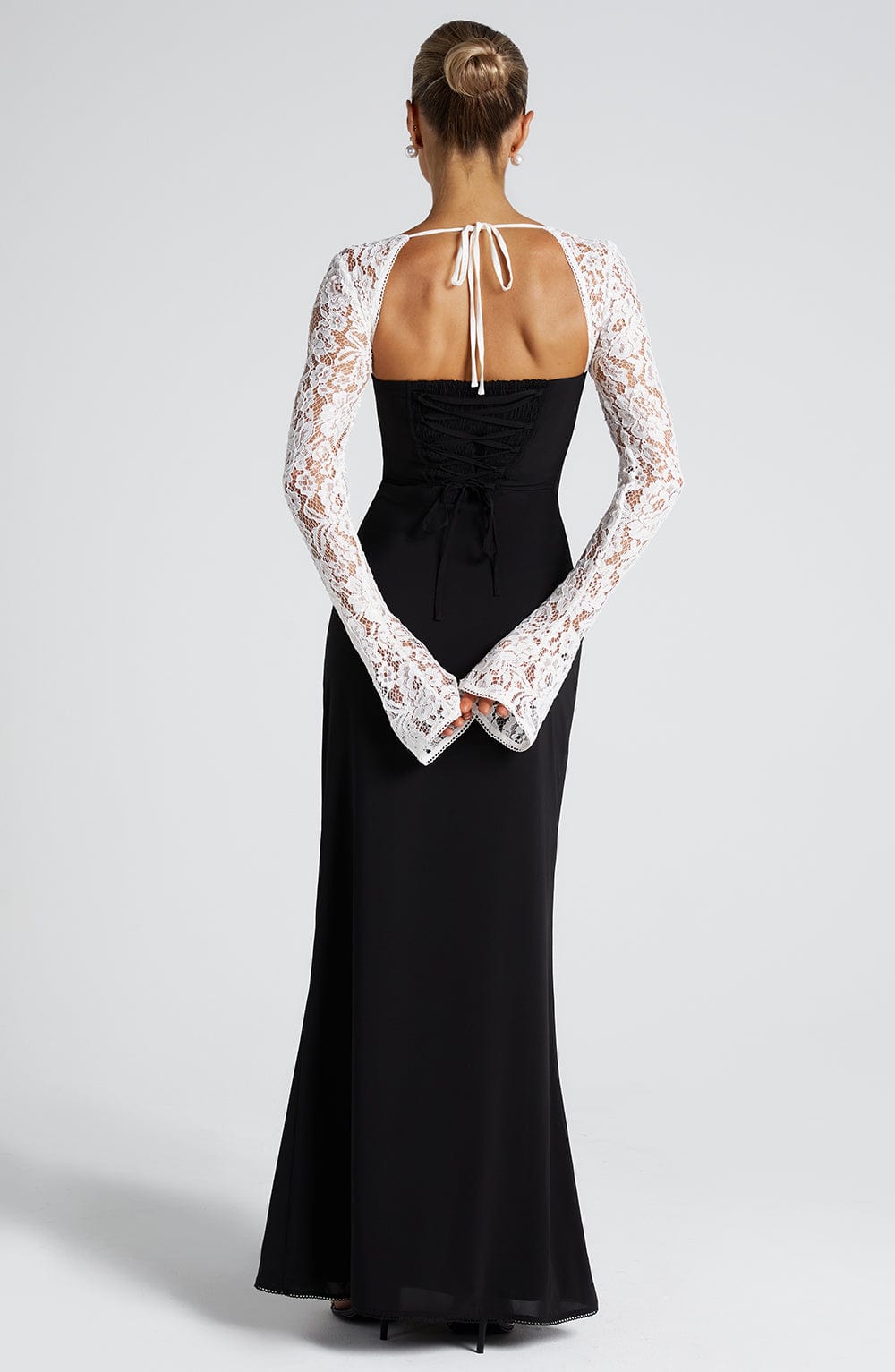 Vestido Maxi Aria - Negro/Blanco