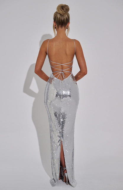 Vestido Maxi Atari - Plata