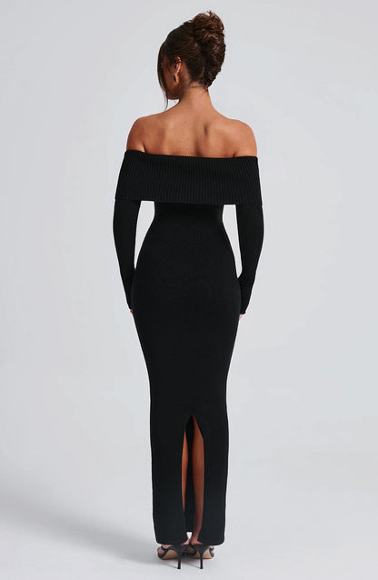 Vestido Maxi de Punto Beverley - Negro