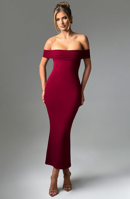 Vestido Midi Bex - Burdeos