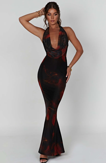 Vestido Maxi Chrishelle - Estampado de Fuego