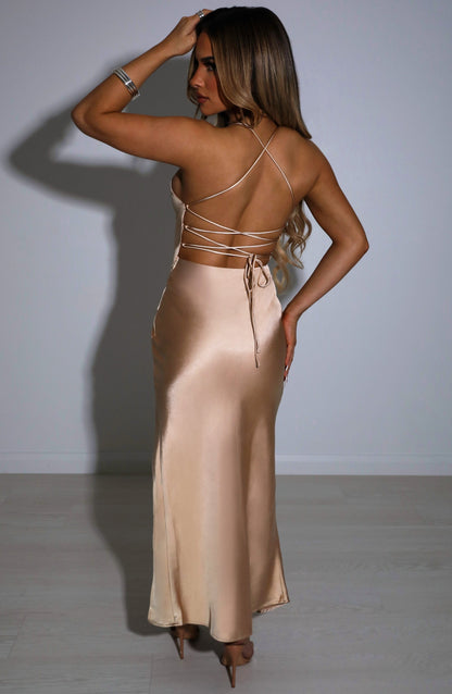 Vestido Midi Cia - Champagne