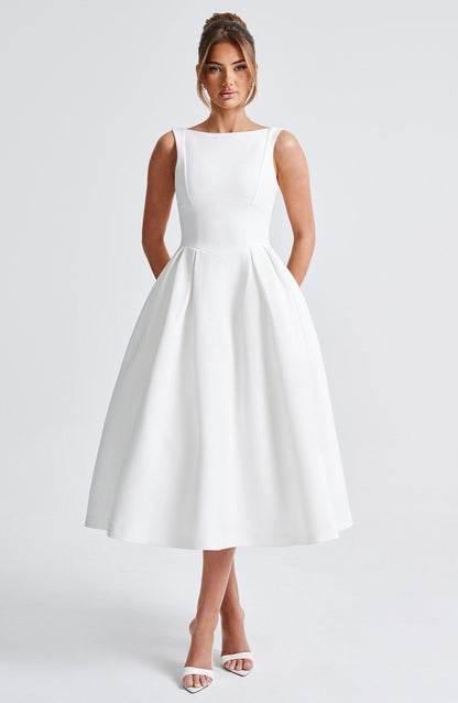 Vestido Midi Clarabella - Marfil