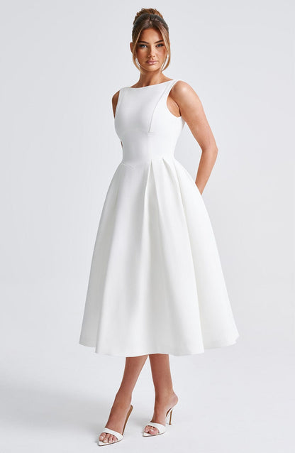 Vestido Midi Clarabella - Marfil