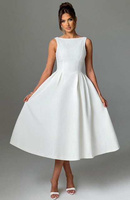 Vestido Midi Clarabella - Marfil