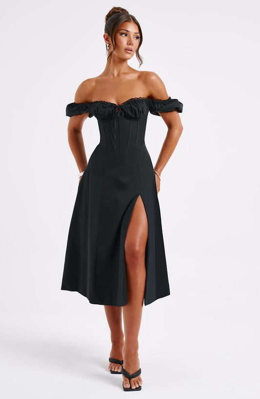 Vestido Midi Courtney - Negro