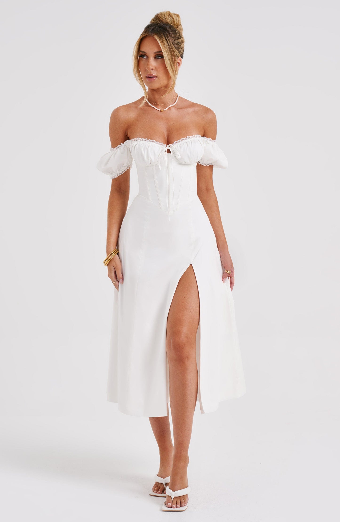 Vestido Midi Courtney - Marfil