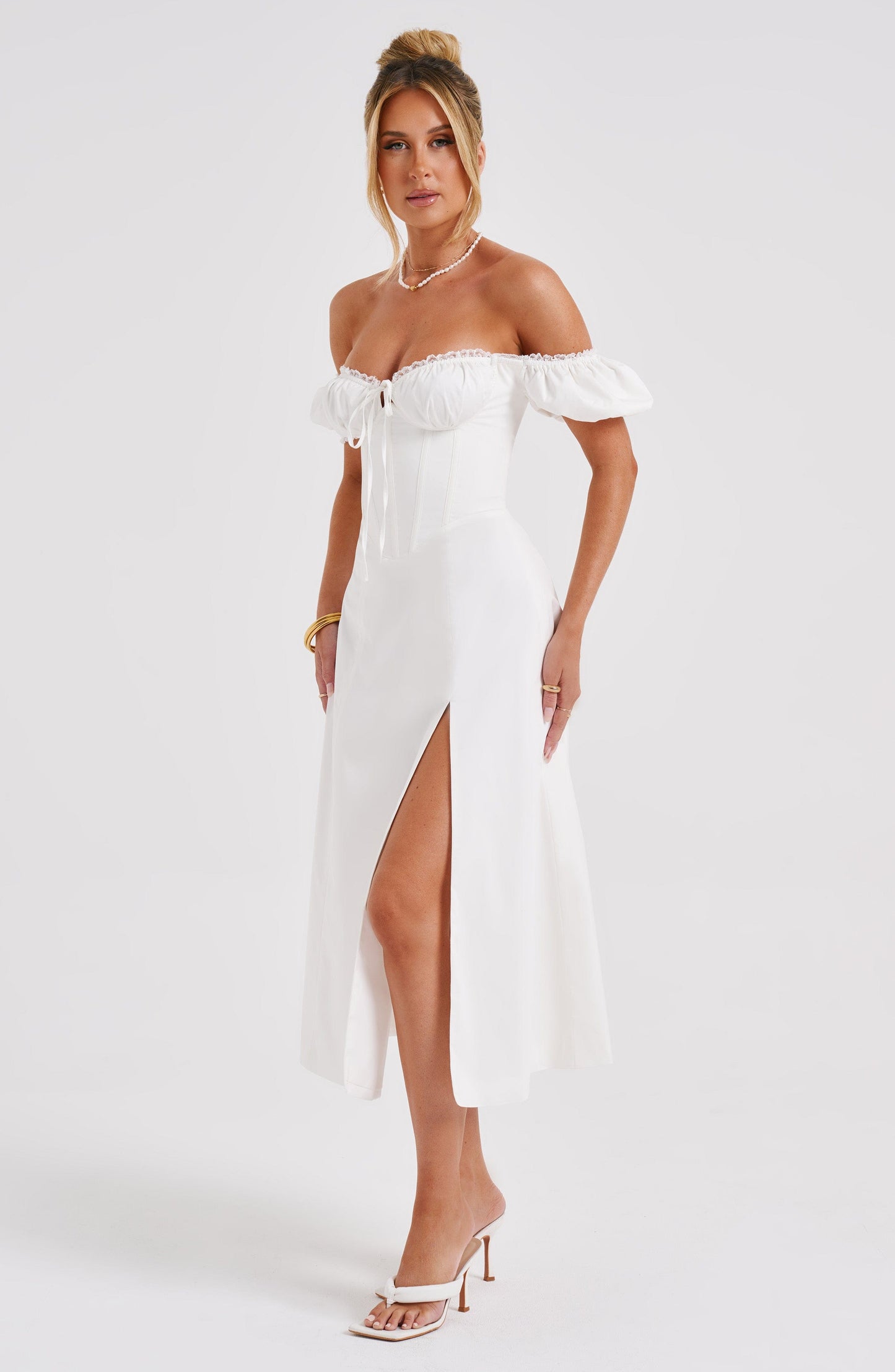 Vestido Midi Courtney - Marfil