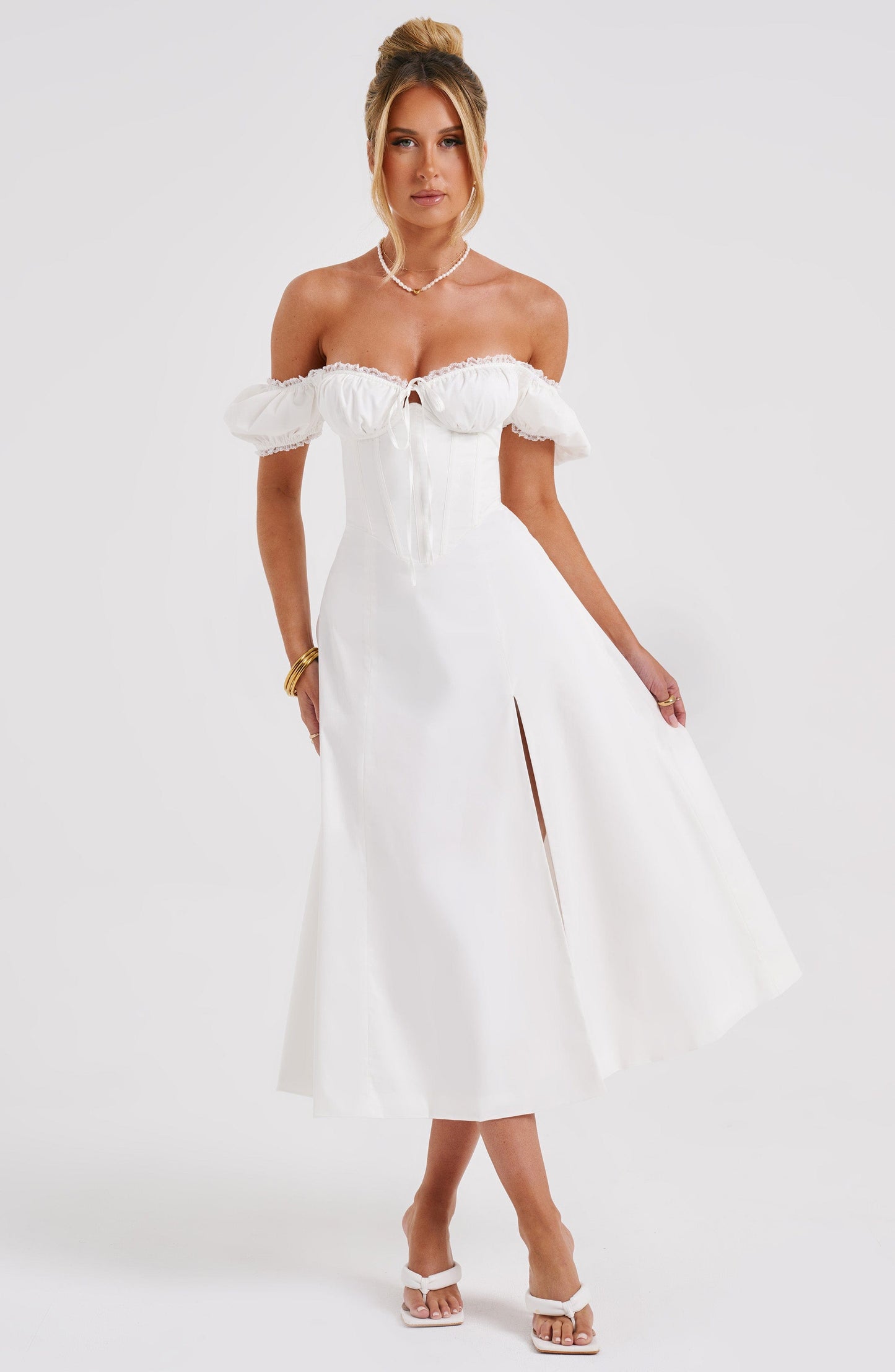 Vestido Midi Courtney - Marfil