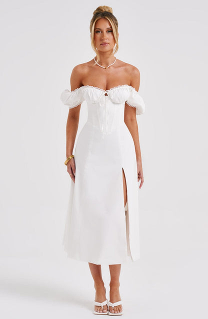 Vestido Midi Courtney - Marfil