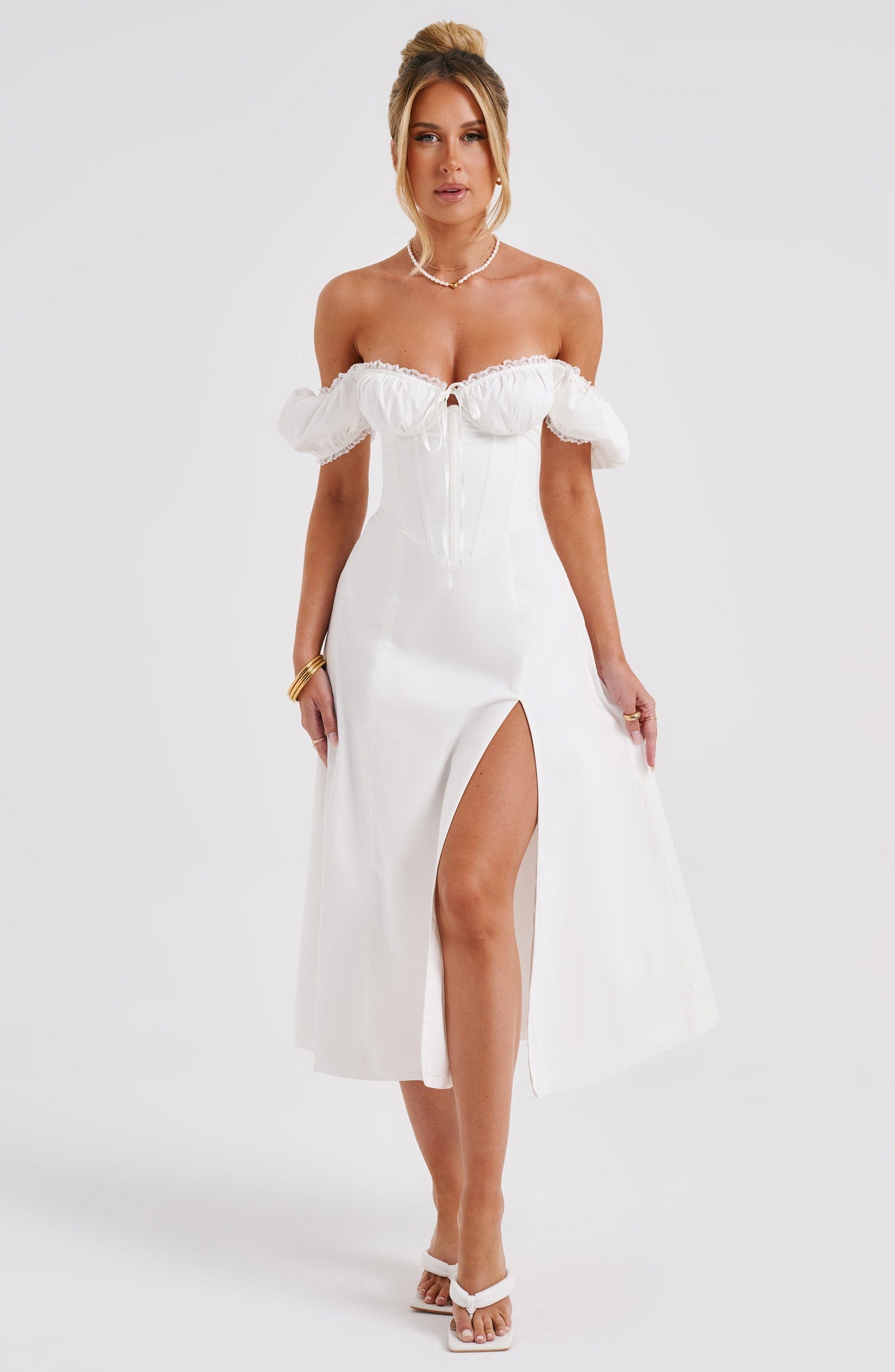 Vestido Midi Courtney - Marfil