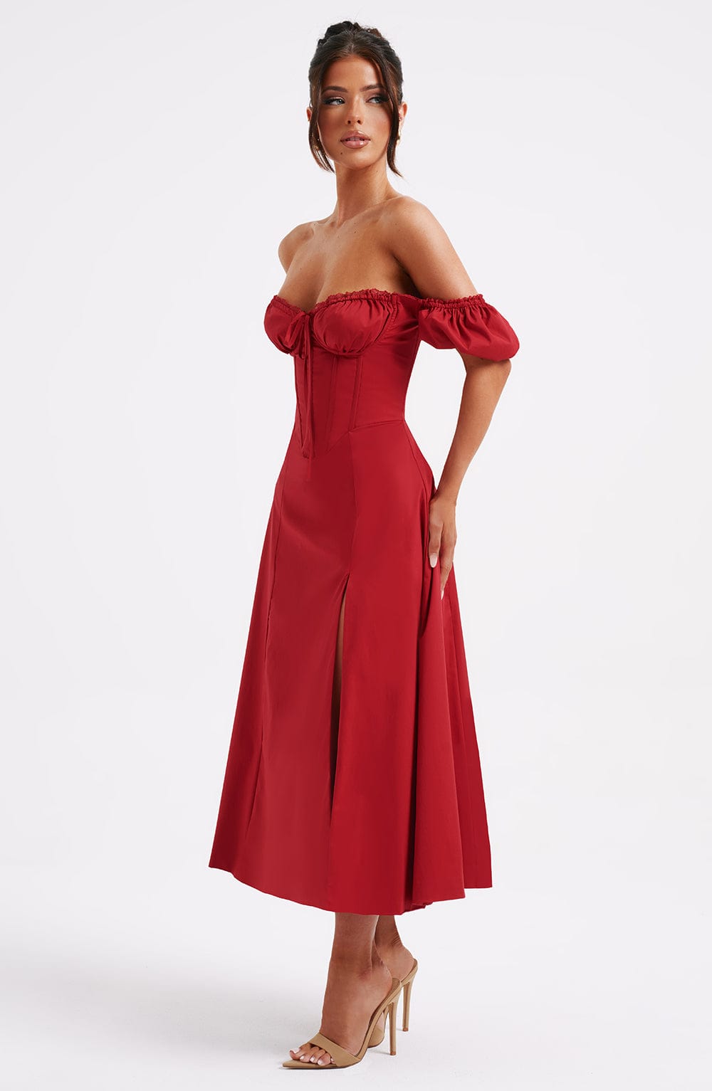 Vestido Midi Courtney - Rojo