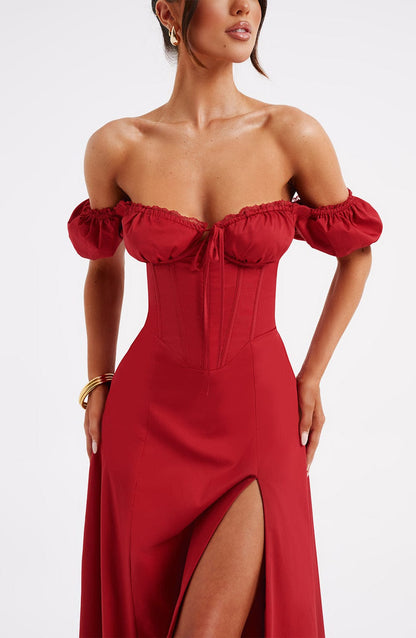 Vestido Midi Courtney - Rojo