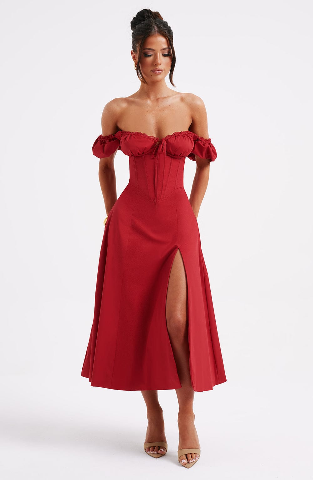 Vestido Midi Courtney - Rojo