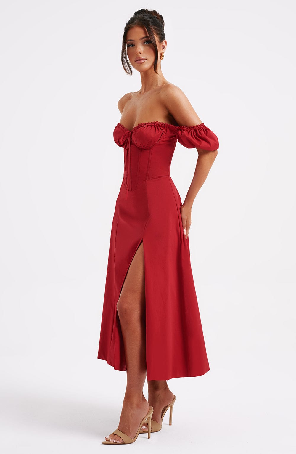 Vestido Midi Courtney - Rojo