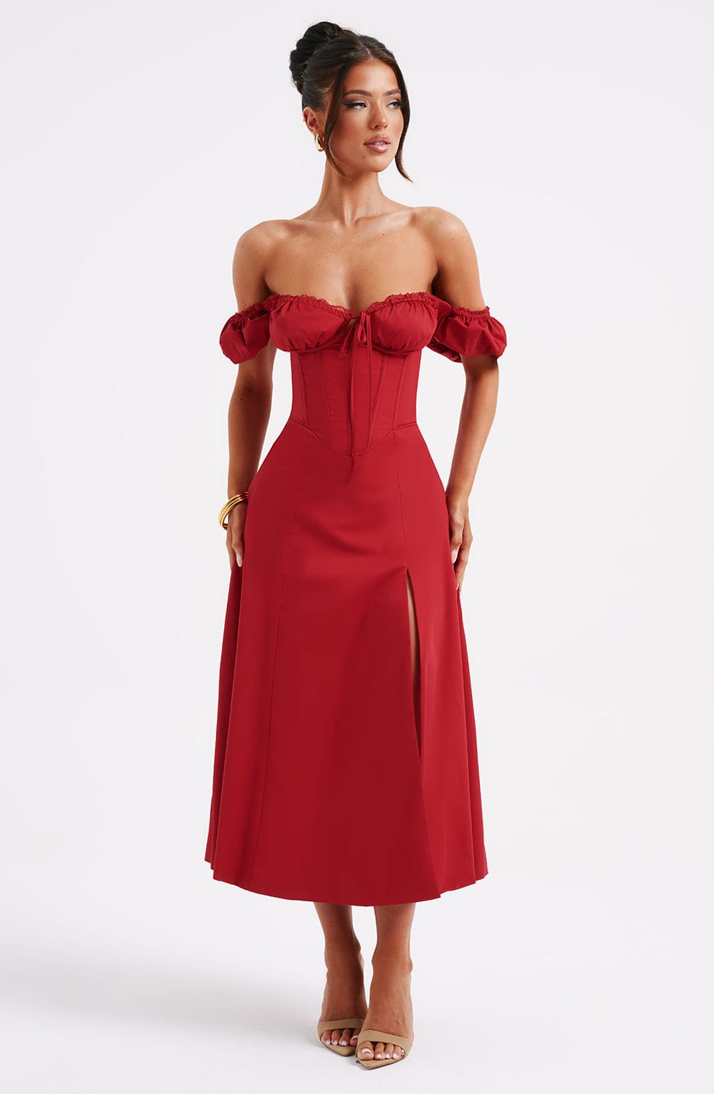 Vestido Midi Courtney - Rojo
