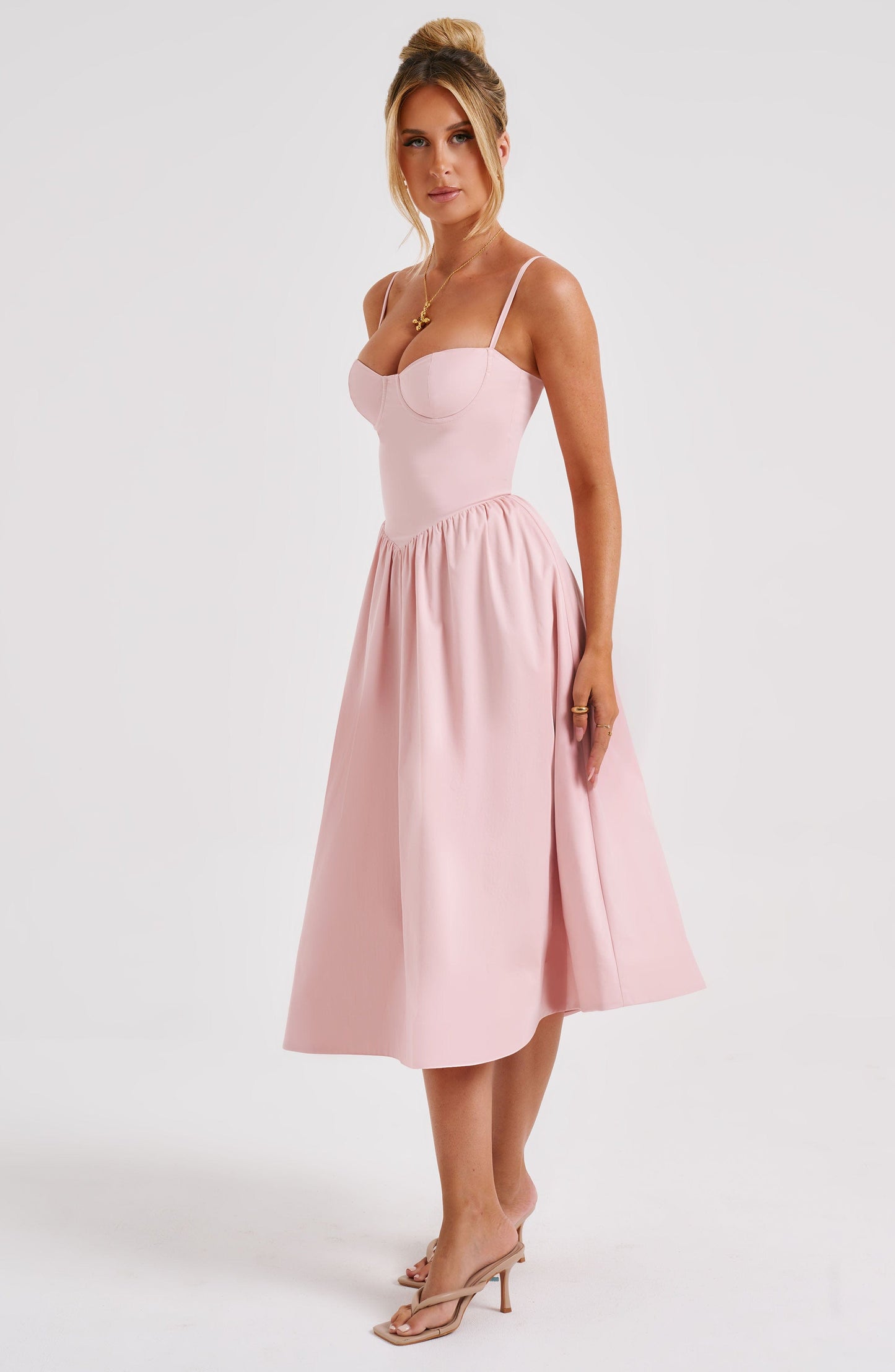 Vestido Midi Daisey - Rosa Claro