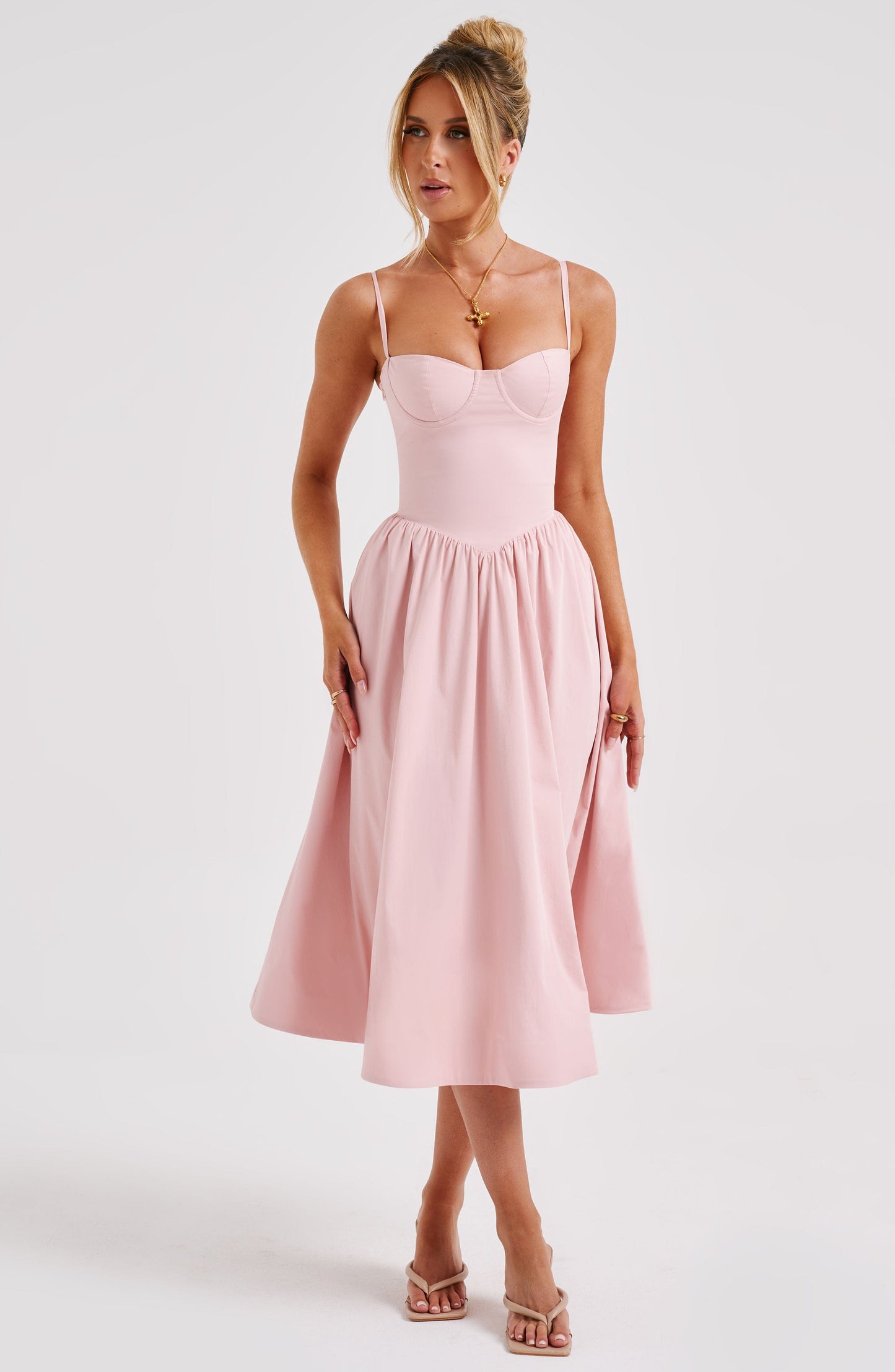 Vestido Midi Daisey - Rosa Claro