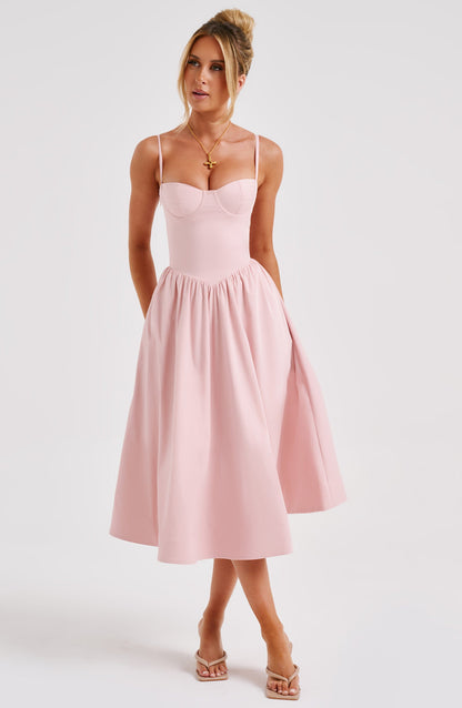 Vestido Midi Daisey - Rosa Claro