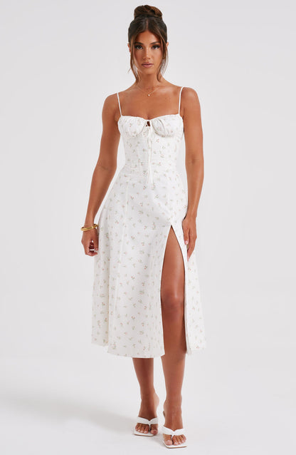 Vestido Midi Deanna - Estampado Floral en Rosa
