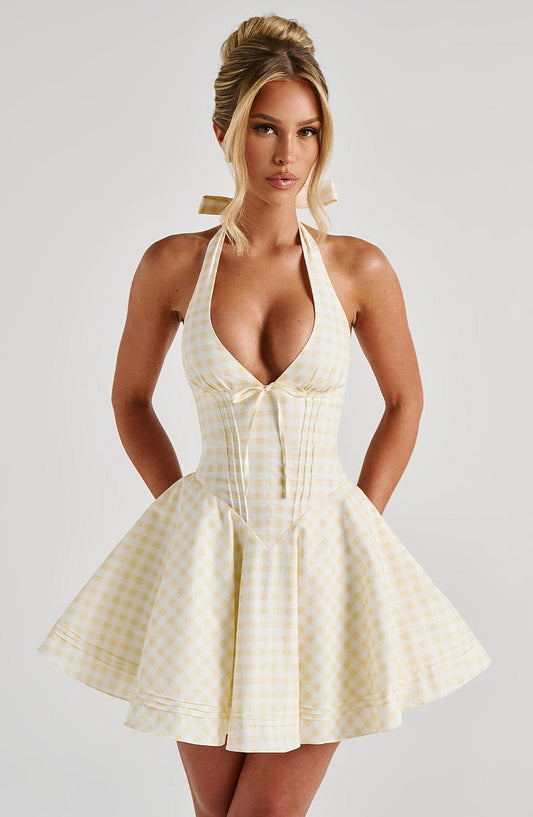 Vestido Mini Doris - Gingham de Limón