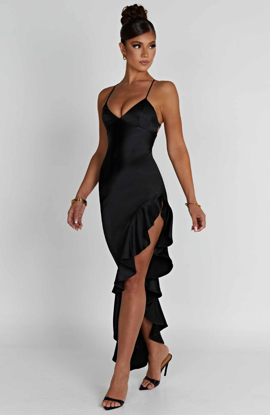 Vestido Midi Flora - Negro