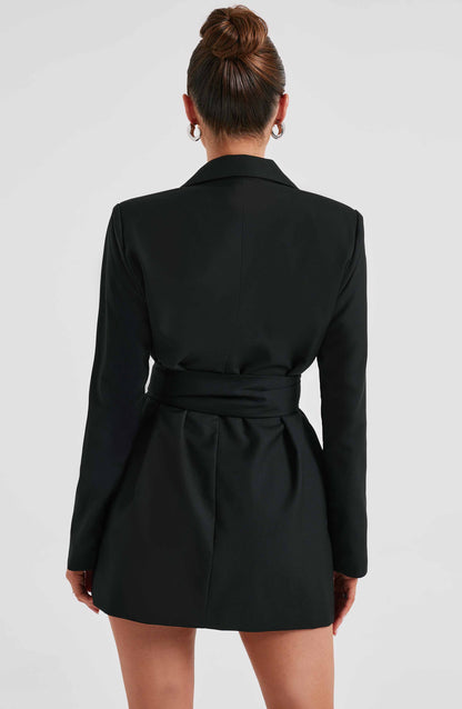 Vestido traje de mezcla de algodón - Negro