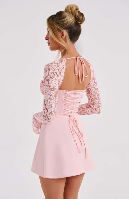 Vestido Mini Jacinta - Rosa Claro