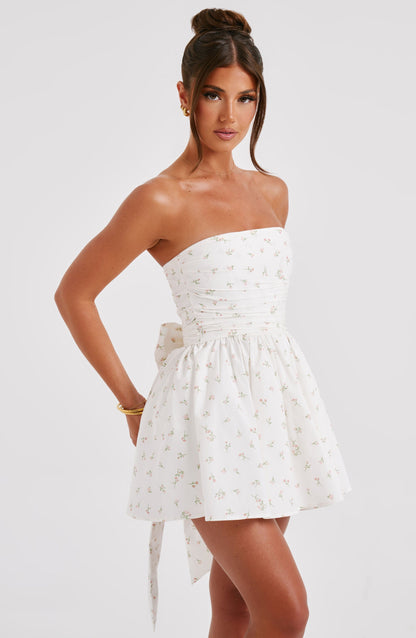 Vestido Mini Katrina - Estampado Floral en Tonos Rosados