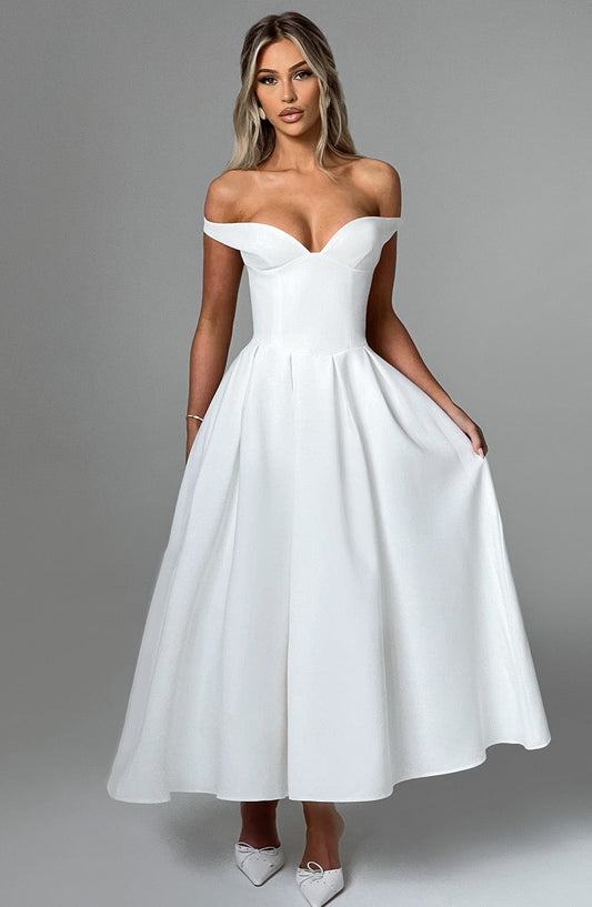 Vestido Midi Lanetta - Marfil