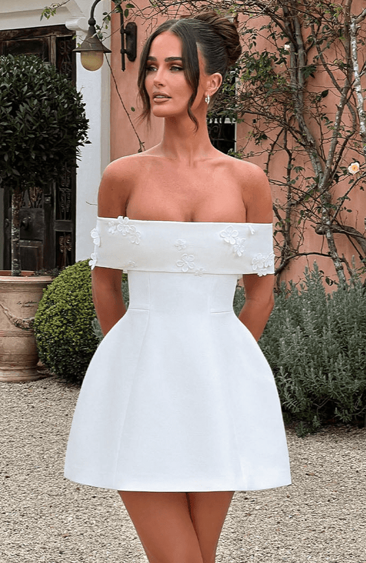 Vestido Mini Laurel - Marfil