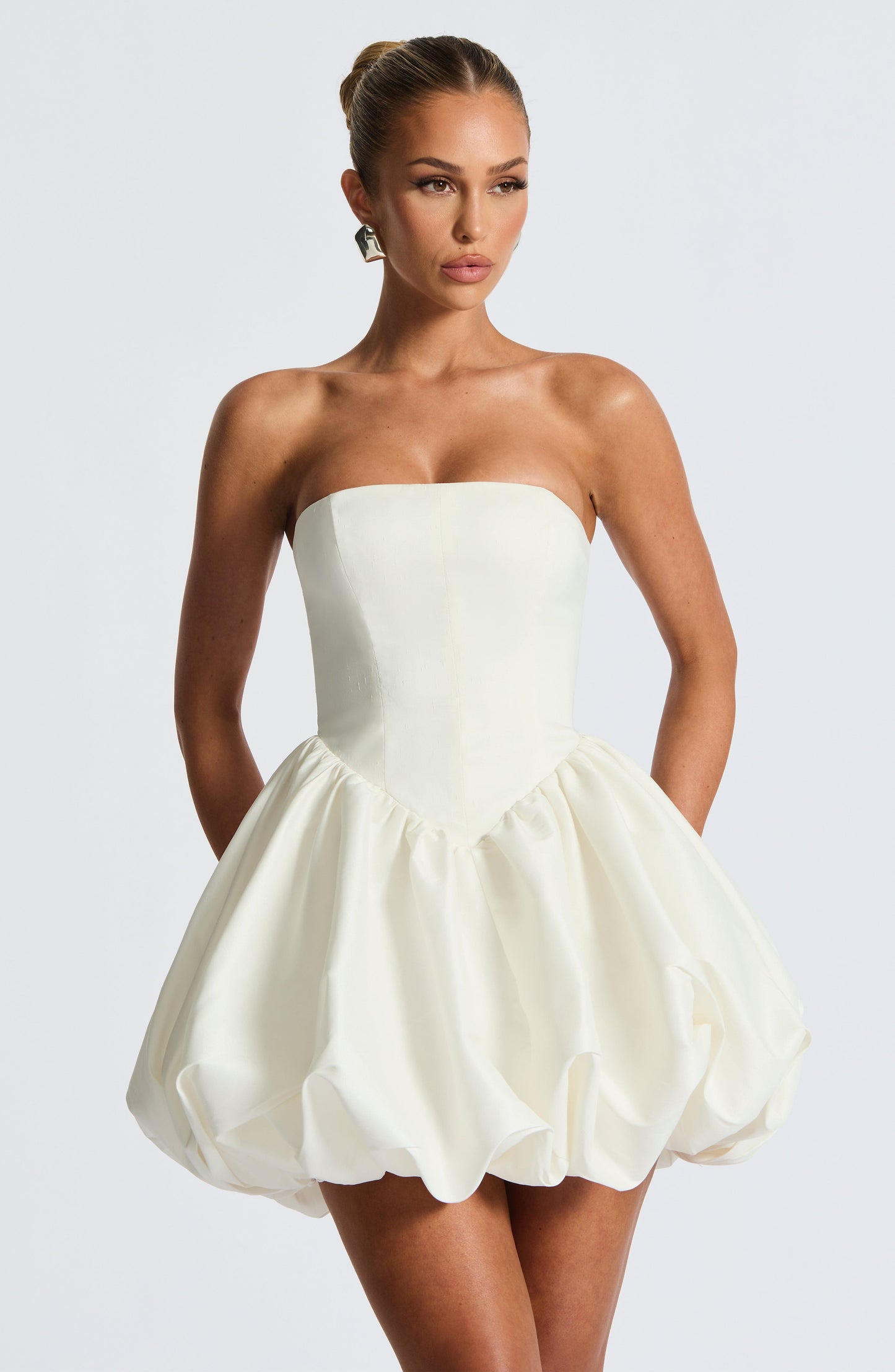 Vestido Mini Lotus - Marfil