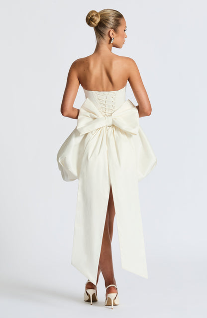 Vestido Mini Lotus - Marfil